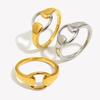 E.B.belle Mixfarbe Minimalistischer Stil Spleißkreisring Stapelbarer Schmuck 316L Edelstahl 18 Karat Gold Charm Hypoallergen