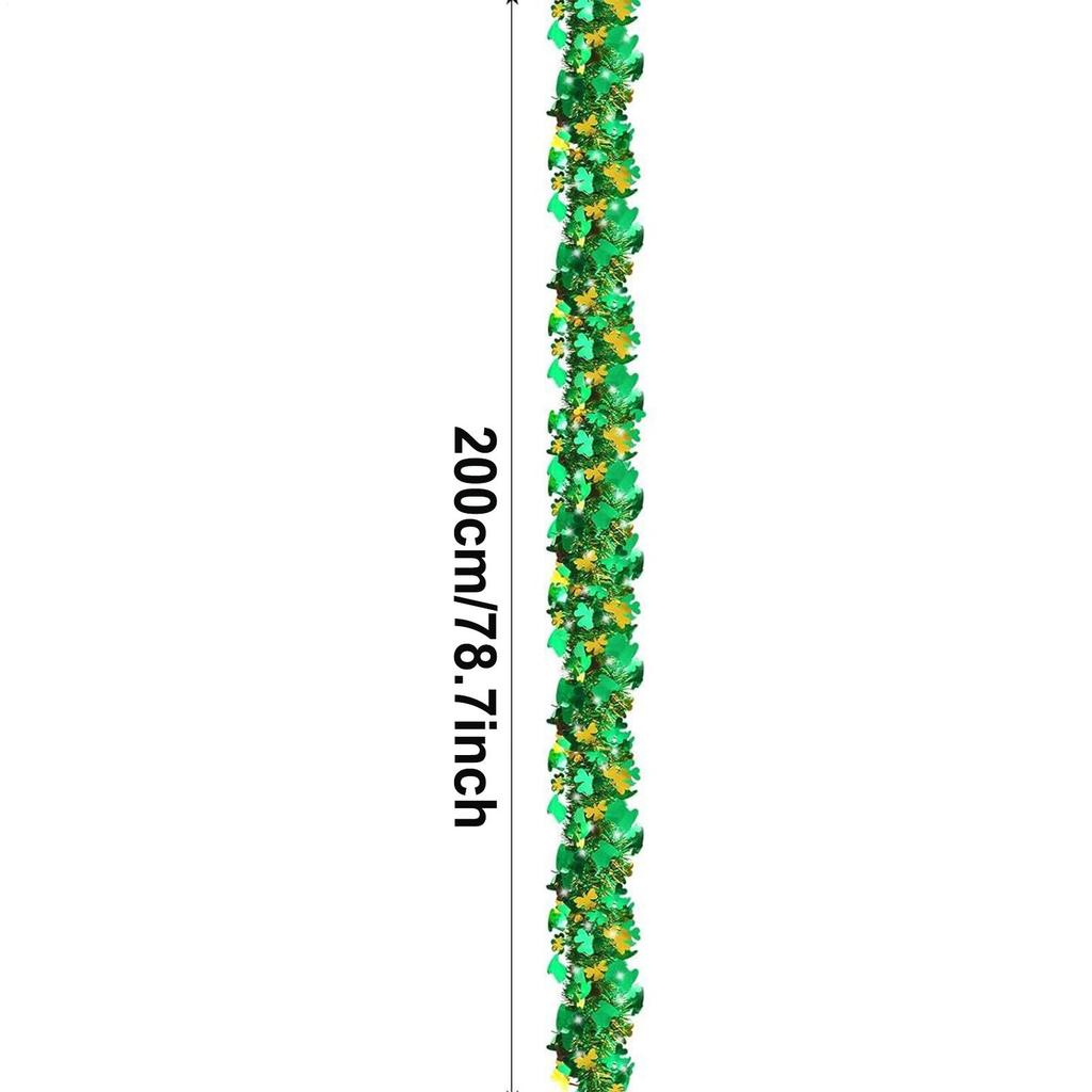 St Patricks Day Garland 200cm Shamrock Green Home Decor St Patricks Day Decor for Weddings Farmhouse Bedroom Bathroom Home