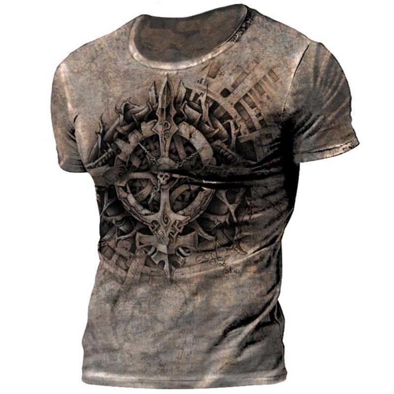 2023 Sommer T-Shirt Herren Vintage Print 3D American Route 66 T-Shirt Kurzarm Tee Tops Übergroßes Shirt Lockere Herrenbekleidung