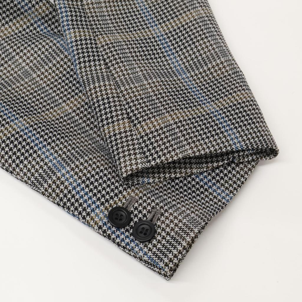 NOBLE [Good Condition] 22-010-240-6040-1-0 Glen Check Peak Lapel Long Jacket 38 grayUsed