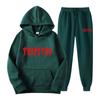 Women's Hooded Athletic Tracksuit Unisex Two-Piece Running Clothing Long Sleeve Pullover Hoodie Sweatshirt + Track Pants Set