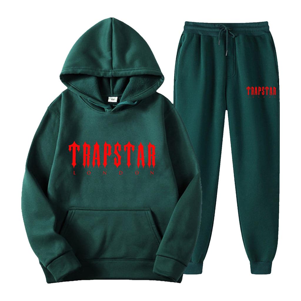 Women's Hooded Athletic Tracksuit Unisex Two-Piece Running Clothing Long Sleeve Pullover Hoodie Sweatshirt + Track Pants Set