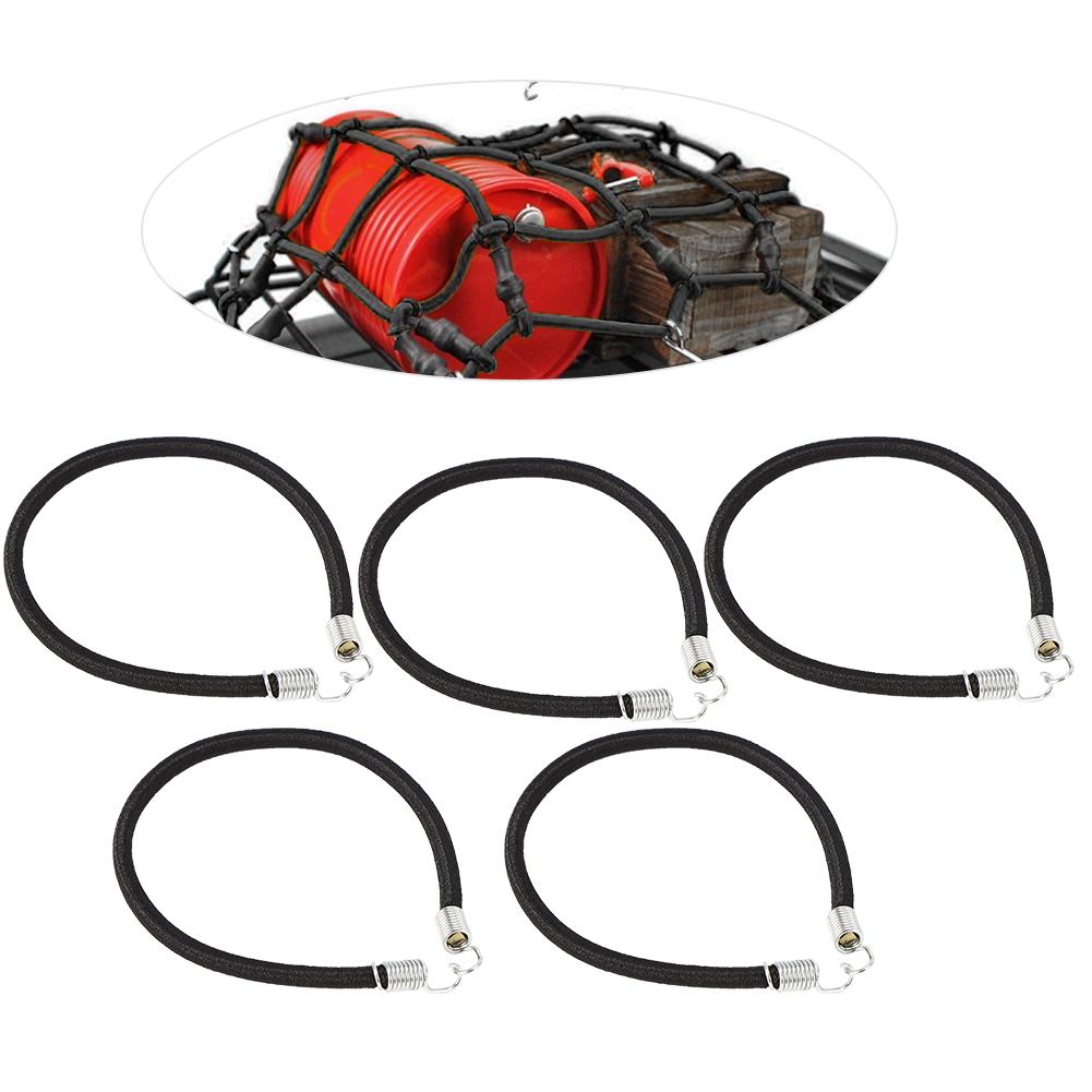 5pcs RC Car Elastic Roof Rack Rope Luggage Cords Accessory for 1 10 RC Crawler Black15cm