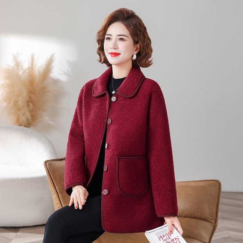 

Lapel Loose Stylish Jacket for Middle-aged & Elderly Women - Spring & Autumn 2025 Collection 5XL (73-78 kg)
