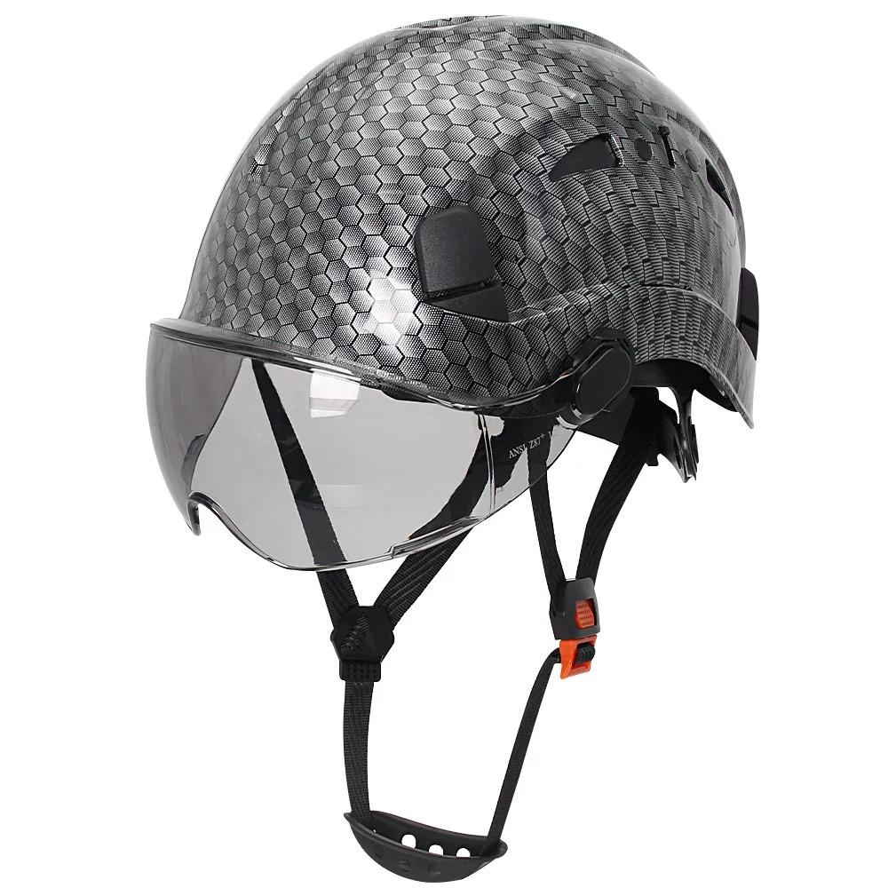 Construction Safety Helmet With Goggles Visor