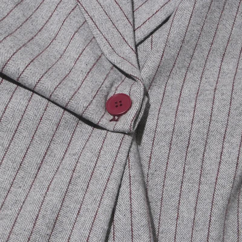 Spring 2025 Women's Retro Striped Stitching Suit Jacket