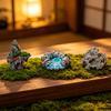 2 szt. Miniaturowa kamienna statua Żywiczne modele sztucznych skał do materiałów do dioram Krajobraz z miniaturowymi pociągami Kolejowy stół piaskowy Akcesoria do ogrodu zen