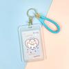 Ins Cute Transparent Lanyard Card Cover Student Bus Cards Case Cartoon Work Card Covers Credit Card Holder Id Holder with Rope