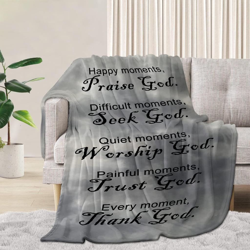Religious Prayer Digital-printed Polyester Bedroom Velvet Flannel Soft Sofa Cover Blanket Fleece Soft Sofa Cover Blankets