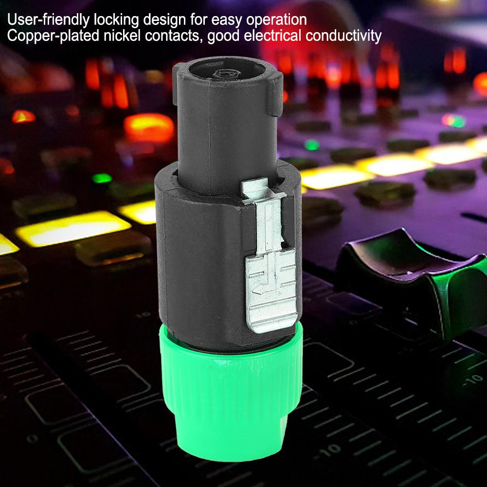 10PCS C NL4FC Audio Speaker Connector Waterproof 4 Pin Speakon Plug Cable Connector(Green )