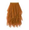 LIANFOR Long Tulle Irregular Solid Unique Elastic Perfect for Everyday Special and and Fall Free Women's Skirt, Color, High-Waisted Waist, Versatile,