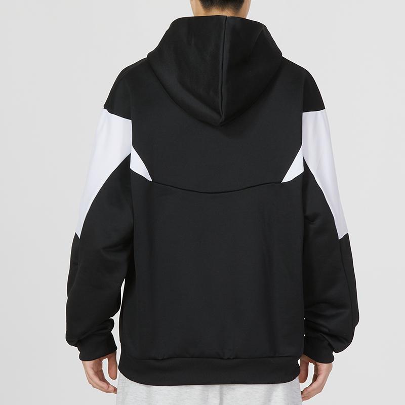 Adidas Color Block Hooded Pullover Sweatshirt Men Tops Black IC0218