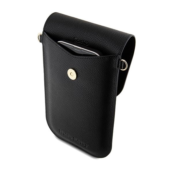 Hello Kitty Hkowbpghdlmk Handbag Black/Black Leather Metal Logo Chain