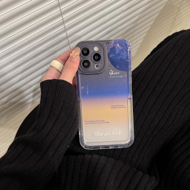 

Блестящая подставка-держатель с градиентом космической планеты для Iphone 13 12 Promax 14 Pro Max 11, противоударный силиконовый мягкий чехол для телефона Conque for iphone 11