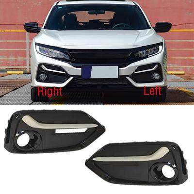 For Honda Civic Hatchback - Car Front Bumper Fog Light Lamp Frame Cover Foglight Foglamp Trim Lid Bezel