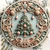 Iron Wall Art Metal Tin Sign Christmas Tree Home Decor 8x8 Inch Round Rustic