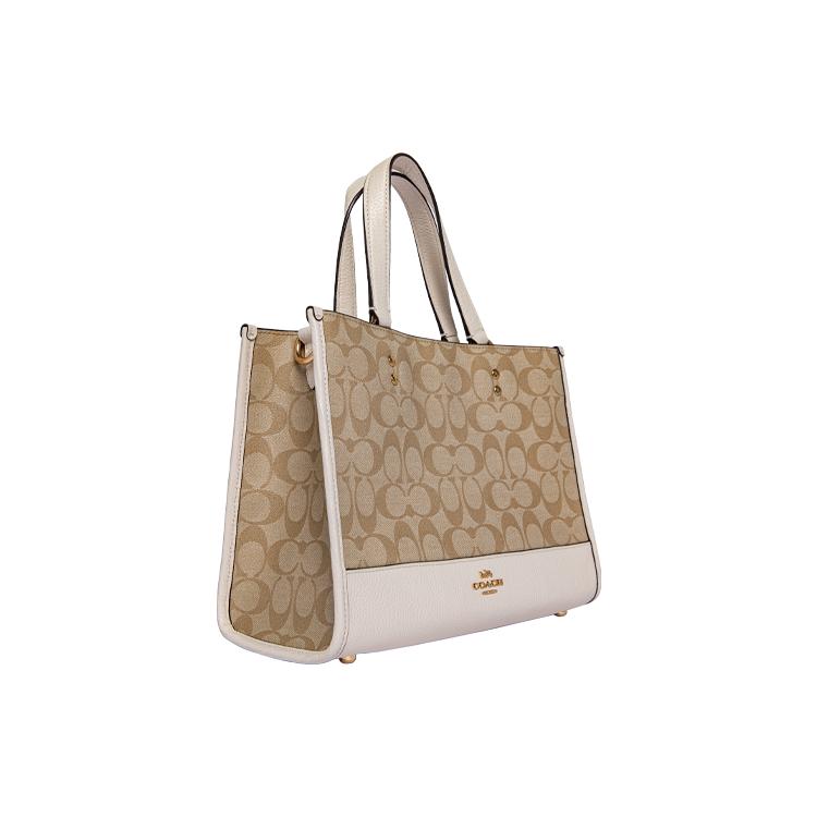 COACH Dempsey Coated Canvas With Leather Tote Bag, Shopping Bag, Shoulder Bag, Crossbody Bag, Handbag Large Women's 1955-IMDQC