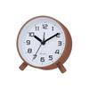 Simple modern alarm clock, creative pastoral large character silent round square bedside clock, student and children's alarm clock, metal table