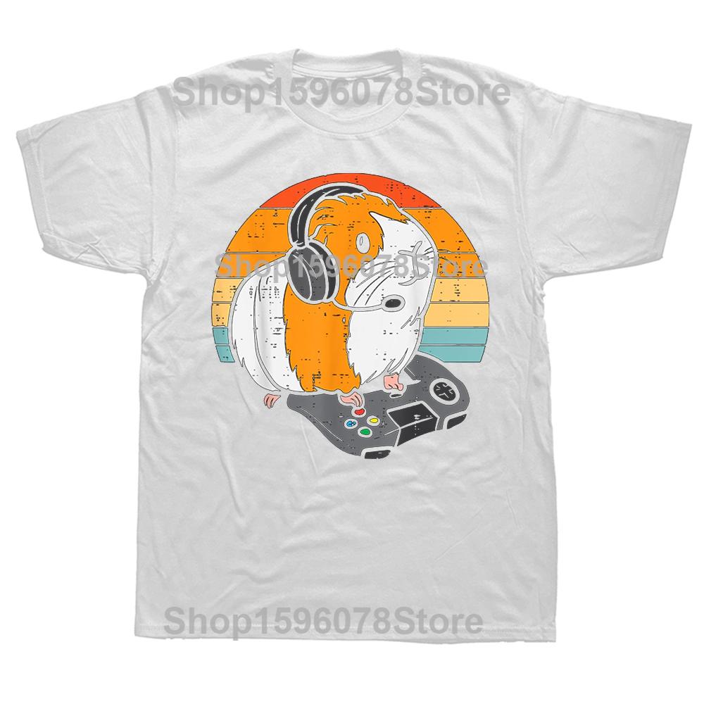 

Funny Guinea Pig Gamer Retro Video Gaming T Shirts Cotton Birthday Gifts Unisexs Clothing Fashion Casual Loose Oversized T Shirt S