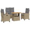 VidaXL Ensemble à Manger de Jardin avec Coussins 4 pcs, Table de Terrasse, Ensemble de Meubles de Patio, Mobilier 3277431