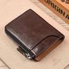 Men's Vintage Oil Wax Leather Zipper Wallet RFID Blocking Short Purse Multi Card Holder Business Casual Coin Pocket Credit Card Wallet for Men