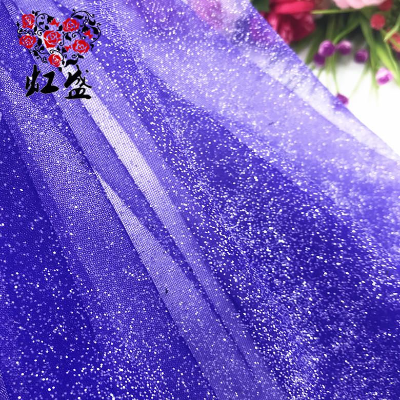 Glitter Mesh Tulle Fabric By The Meter for Clothing Wedding Dress Shirt Veil Background DIY Sewing Decoration Cloth Blue Pink