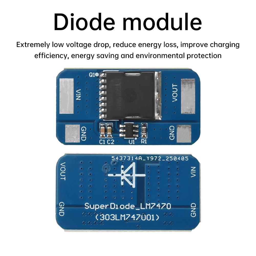 Mini Ideal Diode Module Anti-Backflooding Anti-Reverse Diode LM74700 Ideal Diode Rectifier Battery Protection Board 5-30V 10A