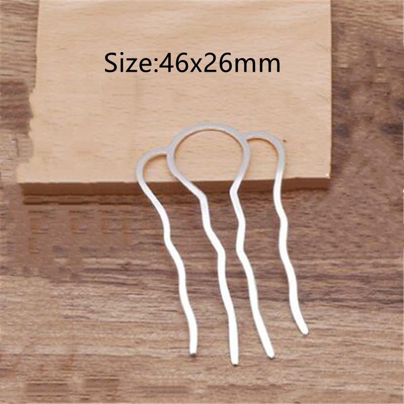 5pcs 4 Teeth Metal Hair Fork Clip Stick Comb Gums For Women Chinese Bridal Barrettes Accessories Decoration Jewellery Making