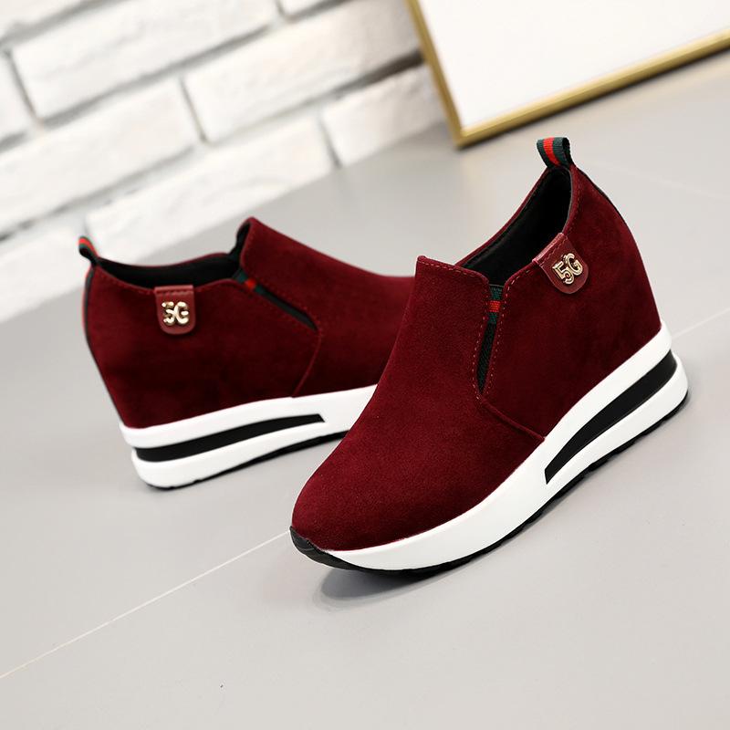 

Літерні туфлі на платформі весна-осінь замшеві лофери на мафіновій підошві платформа повсякденні жіночі туфлі на одній педалі 41 бордовий