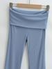 Spicy Girl Slim-Fit Micro-Flare Elastic Waist Pants for Women - Ribbed and Versatile Spring Casual Wear