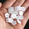 Round Flower Shape Buttons Pearlescent 11mm Decorative Buttons Two Holes Sewing Accessories Scrapbook Decoration