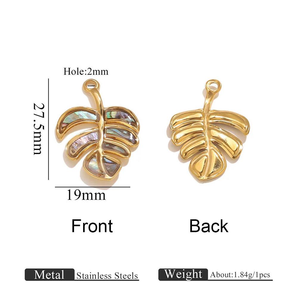 Turtle Starfish Conch Inlaid shell Stainless Steel Pendant For Women Summer Beach-style DIY Making Charm Fashion Jewelry