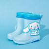 Children's Rain Boots with Fleece Lining Kuromi Cinnamoroll Hello Kitty Girls' Rain Boots Non-Slip Kids' Rubber Shoes