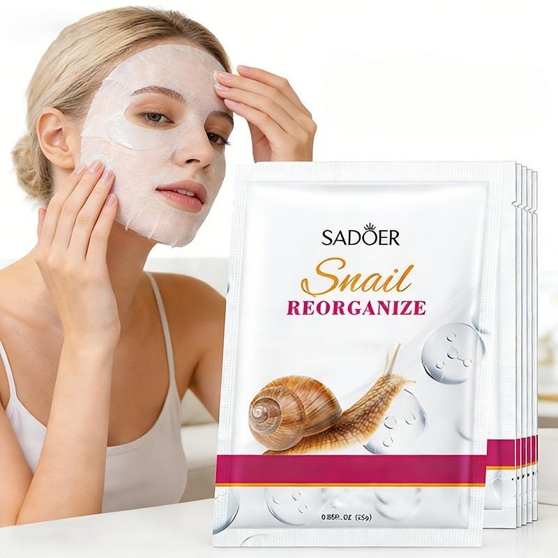 Schnecken Gesichtsmasken Sets, Feuchtigkeitsspendende Tuchmasken für Alle Hauttypen, Gesichtsmasken mit Schneckenschleim, Schneckenmasken für Frauen