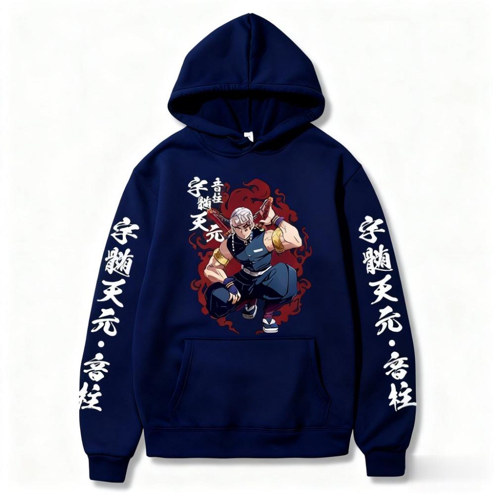 Demon Slayer Tengen Uzui Anime Hoodie Men Women Oversized Pullover Sweatshirt Autumn Winter Casual Cosplay Streetwear