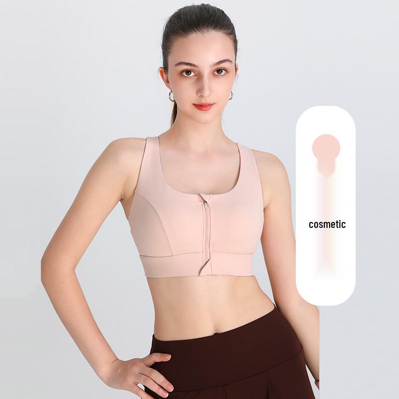 

Front Zip Shockproof High-Intensity Sports Bra with Fixed Cups for Fitness and Yoga Extra Extra Large
