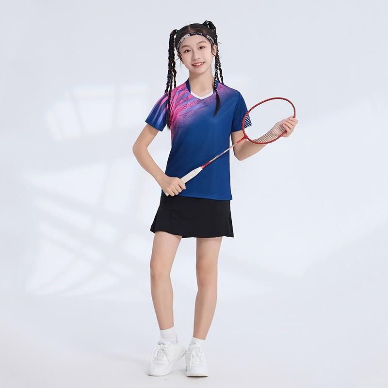 Kids Quick-Dry Badminton Training Set Girls Boys Sportswear Lightweight Bamboo Fiber Athletic Outfit
