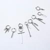Small Tree Single Spike Onch Earings for Men Huggie Hinged Stainless Steel Male Jewelry