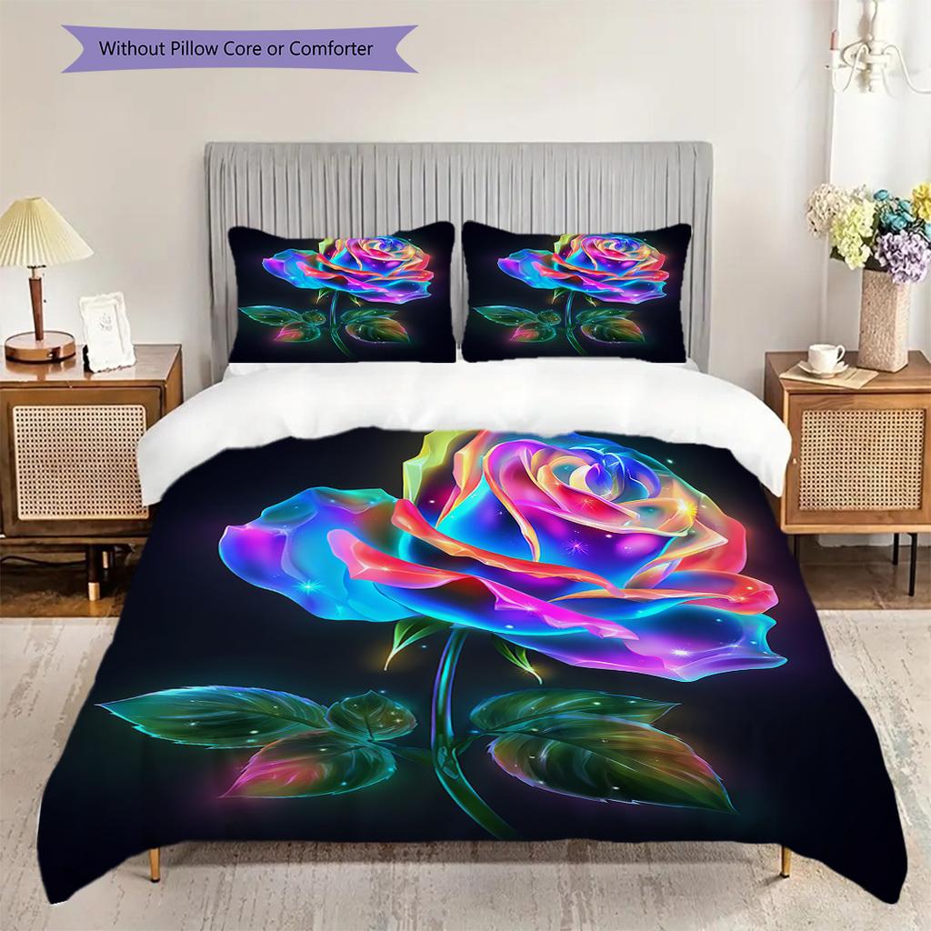 Set Copripiumino Trapuntato con Motivo Floreale Federa Decorazione per la Casa Regalo di Compleanno (1 * copripiumino + 2 * federa, senza nucleo)