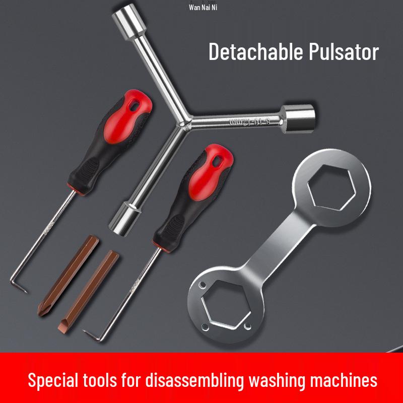 Three-Pronged Multi-Function Screwdriver & Hex Wrench for Washing Machine Disassembly