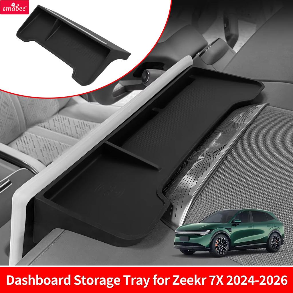Smabee for Zeekr 7X 2024-2026 Central Control Screen Rear Storage Box Silicone Car Interior Accessories Dashboard Storage Tray