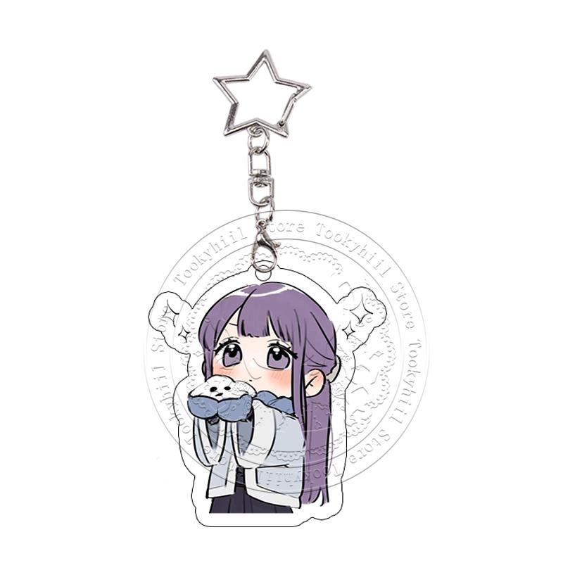 Chibi Sousou No Frieren Acryl Schlüsselanhänger Fern Stark Exquisite Schultaschen Dekoration Anime Cartoon Zubehör Anhänger Schlüsselanhänger Geschenk