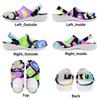 White EVA Clogs with Rainbow Feather Print, Lightweight Slip On Garden Shoes, Breathable Beach Sandals, Indoor Outdoor Slippers for Men Women