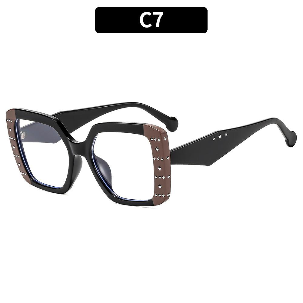 Square Anti-blue Light Large Frame Eyeglasses Fashion Street Optical Presbyopia Glasses Ladies Customization Myopia Glasses