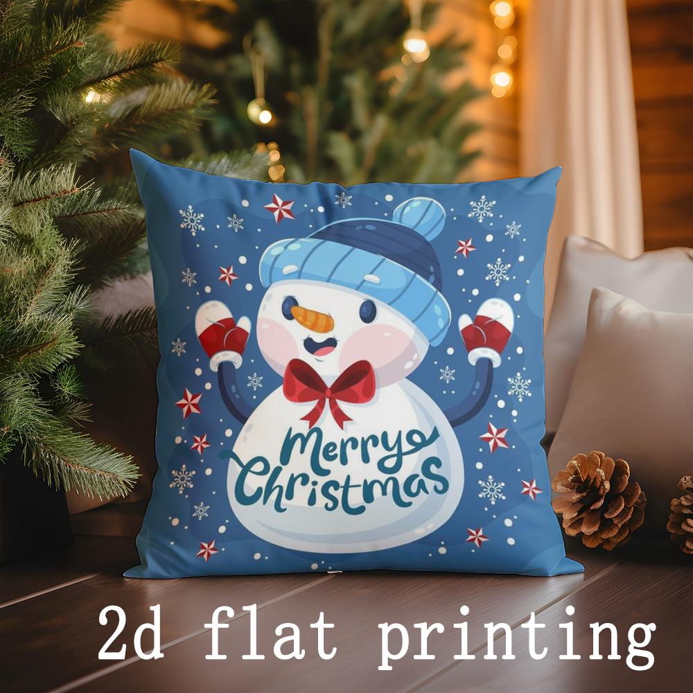 Home Decor Merry Christmas Pillow Covers Suitable For Sofa Bedroom Car Pillow Cover Cushion Rectangular Back Cushion