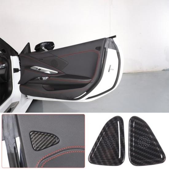 Carbon fiber ABS Door Litter Speaker Panel Trim Cover Fits C8 Corvette -2025