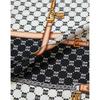 Daks Silk 100  Black Dd Chain Pattern Square Scarf Dcsc2e021bk