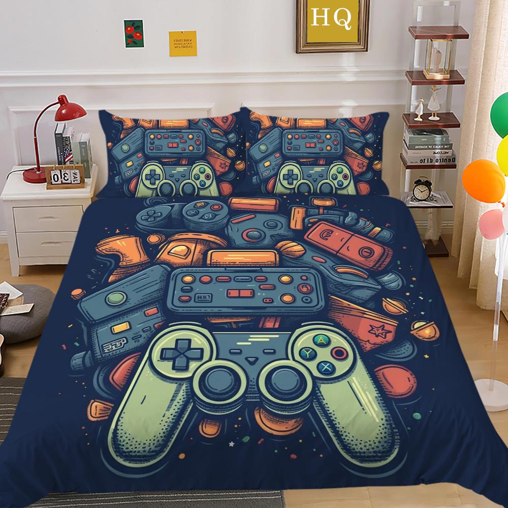Set de husă de pat cu imprimare pentru consola de jocuri 3D Lenjerie de pat pentru acasă Lenjerie de pat de o singură dimensiune pentru băiat Copil