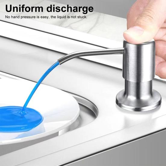 350ml/500ml Stainless Steel Soap Dispenser Versatile Durable Anti-rust Dispenser for Kitchen Sink Accessories