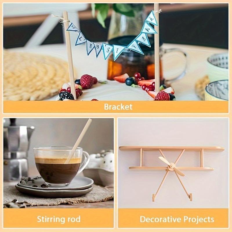 Unfinished Square Wood Dowel Rods - 20Pcs Hardwood Sticks for DIY Projects & Model Building